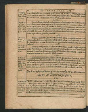 De Eutychianismi origine, progressu & continuatione, & de Controversiae statu.