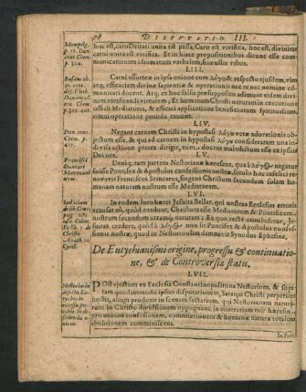 De Eutychianismi origine, progressu & continuatione, & de Controversiae statu.