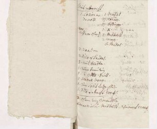 Liste mit Schmuck und Einrichtungsgegenständen von Karoline Luises Hand.
