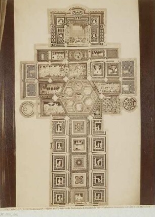Gesamtansicht des Fußbodens im Dom von Siena, gezeichnet 1884 von Giovanni Paciarelli, Museo dell’Opera della Cattedrale, Siena