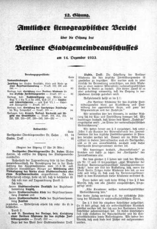 Sitzung 12, 14. Dezember 1933