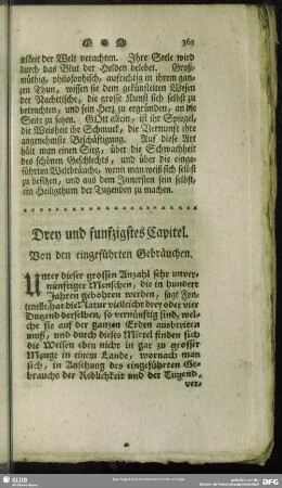 Drey und funfzigstes Capitel. Von den eingeführten Gebräuchen