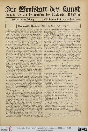 Eine deutsche Kunstausstellung in Buenos Aires 1910