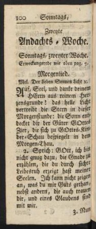 Zweyte Andachts-Woche.