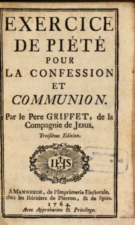 Exercice De Piété Pour La Confession Et Communion
