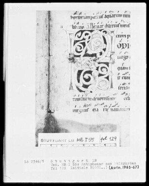 Monastisches Antiphonale — Initiale H, Folio 129recto