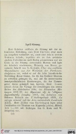 April - Sitzung