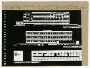 Wettbewerb Hotel-Komplex Berlin ("Hotel Friedrichstrasse"). Berlin, Mitte, Friedrichstraße/Clara-Zetkin-Strasse/Mittelstraße/Neustädtische Kirchstraße