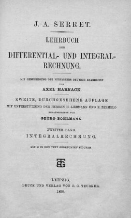 Bd. 2: Lehrbuch der Differential- und Integral-Rechnung. Zweiter Band