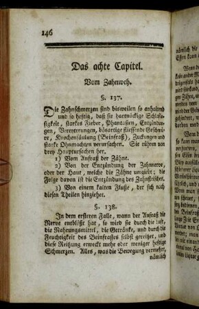 Das achte Capitel. Vom Zahnweh.