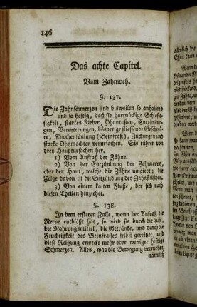 Das achte Capitel. Vom Zahnweh.