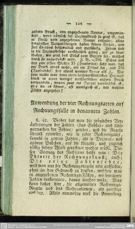 Anwendung der vier Rechnungsarten auf Rechnungsfälle in benannten Zahlen