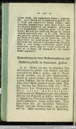 Anwendung der vier Rechnungsarten auf Rechnungsfälle in benannten Zahlen