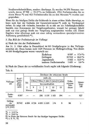 5. Das Bild der Freiheitsstrafen im Vollzuge