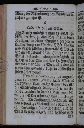 6. Gedencke offt an Gott. - 8. Gehe offt zur H. Communiou.