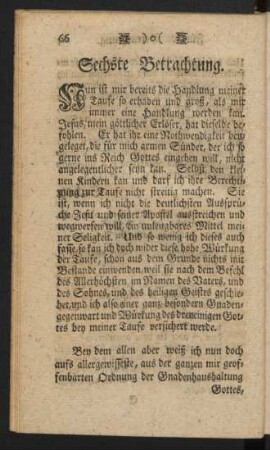 Sechste Betrachtung