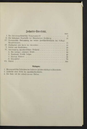 Inhalts-Übersicht.