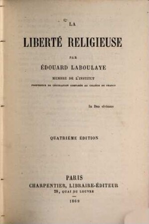 La liberté religieuse