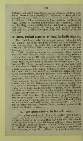 73. Gott grüsst Manchen, der Ihm nicht dankt