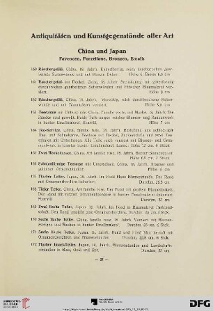 Antiquitäten und Kunstgegenstände aller Art (Nr. 160-534)