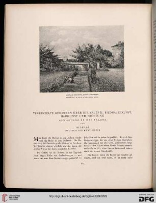 22: Vereinzelte Gedanken über die Malerei, Bildhauerkunst, Baukunst und Dichtung : als Anhang zu den Salons