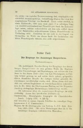 Dritter Theil. Die Erzgänge des Annaberger Bergrevieres