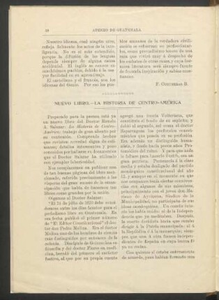 Nuevo libro. - La historia de Centro-América