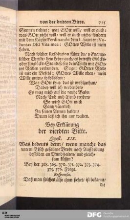 Bey Erklärung der vierdten Bitte.
