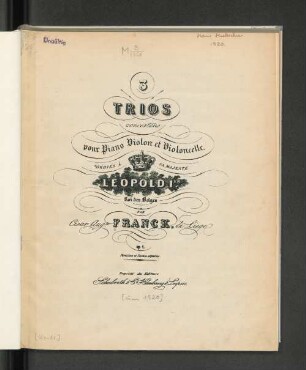 3 trios concertans pour piano, violon et violoncelle ; op. 1