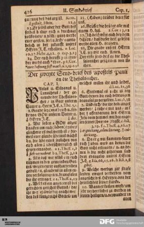 Der zweyte Send-brief des Apostels Pauli an die Thessalonicher.