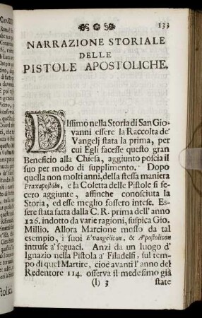 Narrazione Storiale Delle Pistole Apostoliche.
