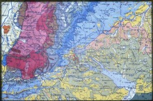 Landkarte vom Elsass bis zum Bodensee
