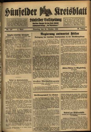 Zweite Ausgabe vom Dienstag, den 25. Oktober 1932.