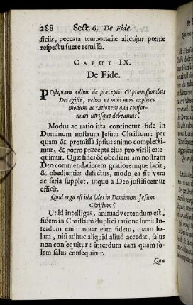 Caput IX. De Fide.