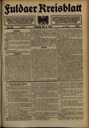 Ausgabe vom Montag, den 04. Mai 1914.