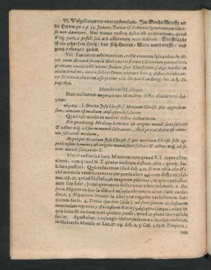 Membrum III. sistens Non nullorum ... ex nostro dicto elicitorum ...