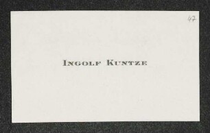 Brief von Ingolf Kuntze und Ursula Kuntze an Gerhart Hauptmann