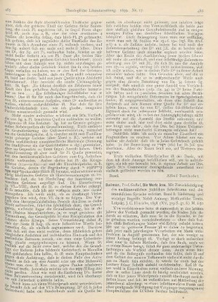 486-490 [Rezension] Dalman, Gustaf, Die Worte Jesu. Mit Berücksichtigung des nachkanonischen jüdischen Schrifttums und der aramäischen Sprache erörtert. Band 1: Einleitung und wichtige Begriffe. Nebst Anhang: Messianische Texte