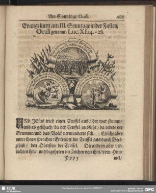 Evangelium am III. Sonntage in der Fasten, Oculi genannt, Luc. XI. 14. – 28.