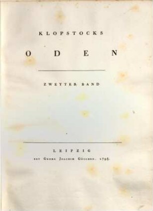 Klopstocks Werke, 2. Oden ; 2