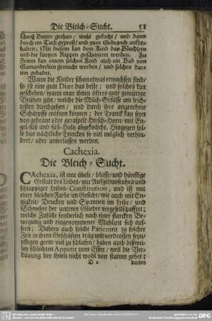 Cachexia. Die Bleich-Sucht
