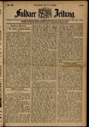 Ausgabe vom Samstag, den 16. Oktober 1886.