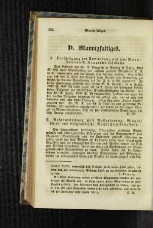 Bekanntmachung und Aufforderung, Biographien und biographische Nachrichten betreffend