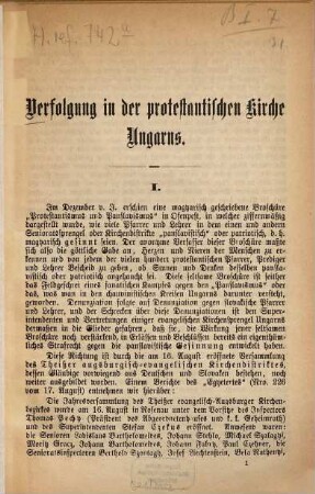Verfolgung in der protestantischen Kirche Ungarns
