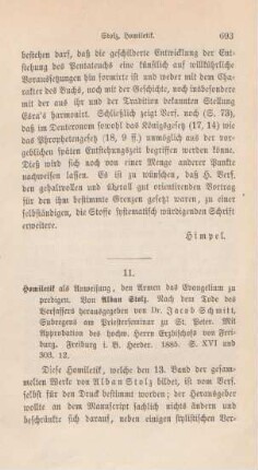 693-698 [Rezension] Stolz, Alban, Homiletik als Anweisung, den Armen das Evangelium zu predigen