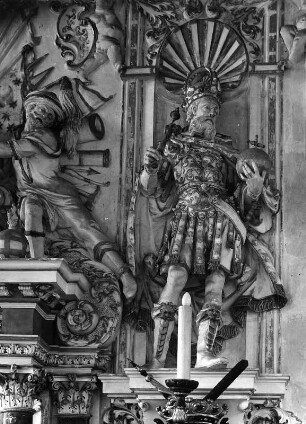 Figur eines Kaisers : Figur eines Kaisers (1701/1750; J. Pellandt). Salem Bodenseekreis, Ehemalige Zisterzienserabtei, Ostflügel, Kaisersaal