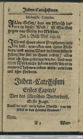 Erstes Capitel, Von des Menschen Verderbniß