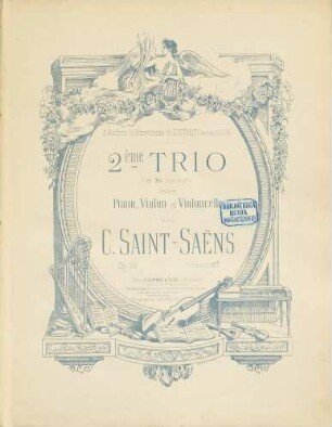 2ème trio : (en mi mineur) ; pour piano, violon et violoncelle ; op. 92 ; a madame la vicomtesse de Guitaut (Née Anna Hoskier)