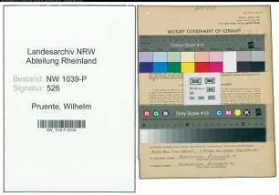 Entnazifizierung Wilhelm Pruente , geb. 03.10.1909 (Baecker)