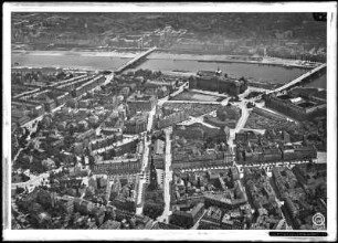 Dresden, Neustadt mit Dreikönigskirche, Luftbild